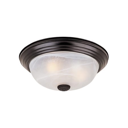 Oil Rubbed Bronze 3 Light 15.25in. Flush Mount With Alabaster Glass